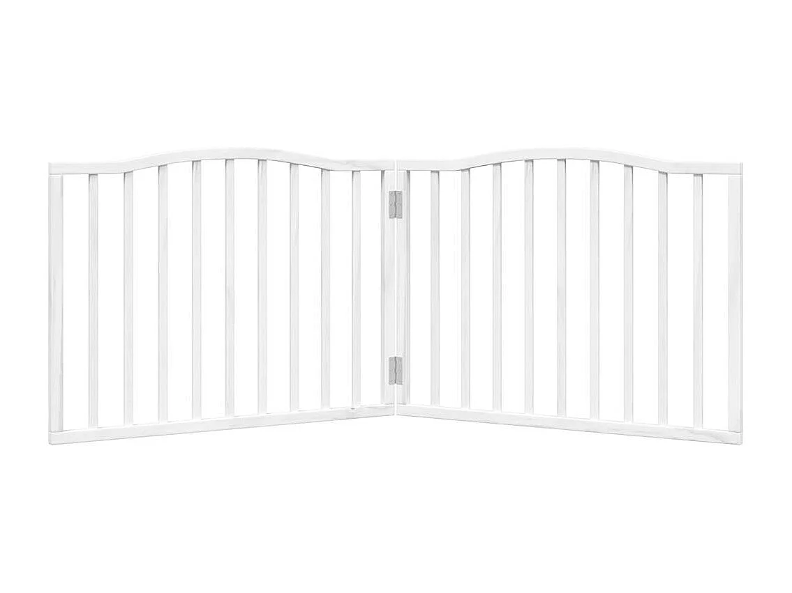 Puerta para perros plegable 2 paneles madera álamo blanca 160cm