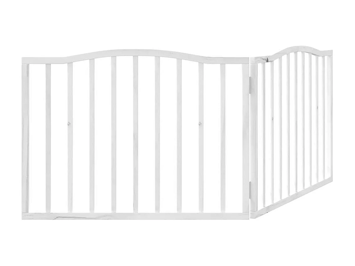 Puerta para perros plegable 2 paneles madera álamo blanca 160cm