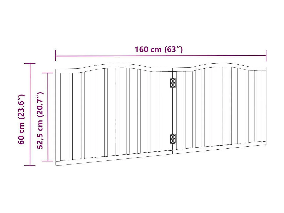 Barrière pour chien pliable 2 panneaux 160 cm bois de peuplier