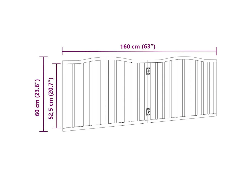 Barrière pour chien pliable 2 panneaux 160 cm bois de peuplier