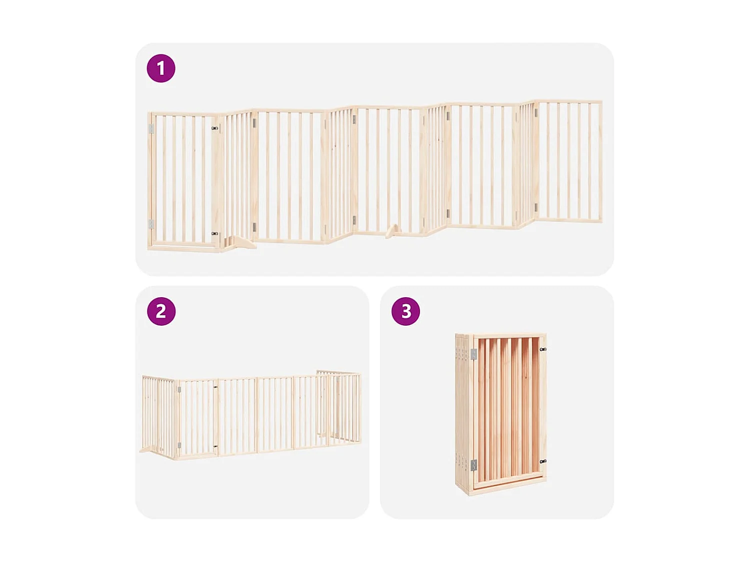 Portão para cães com porta dobrável 9 painéis 450 cm álamo