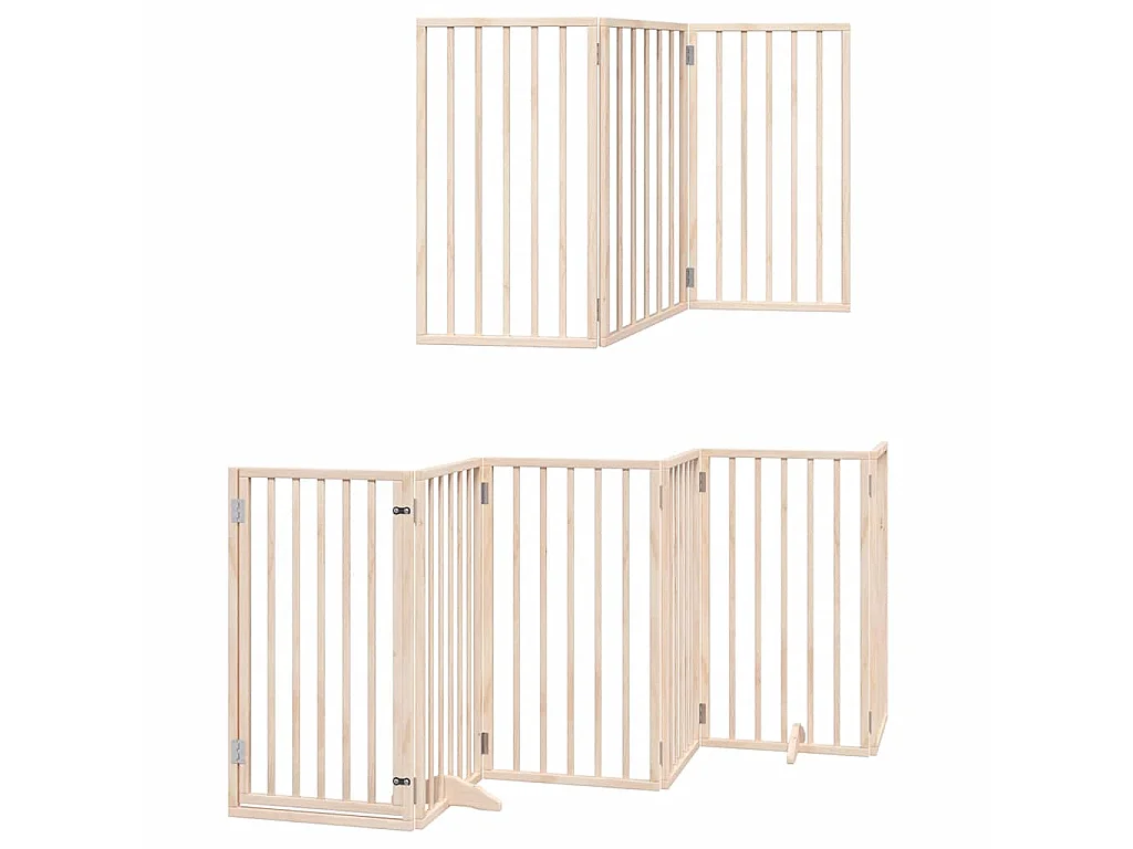 Puerta para perros plegable 9 paneles madera de álamo 450 cm