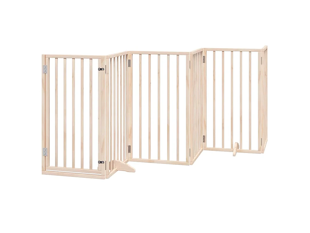 Puerta para perros plegable 9 paneles madera de álamo 450 cm