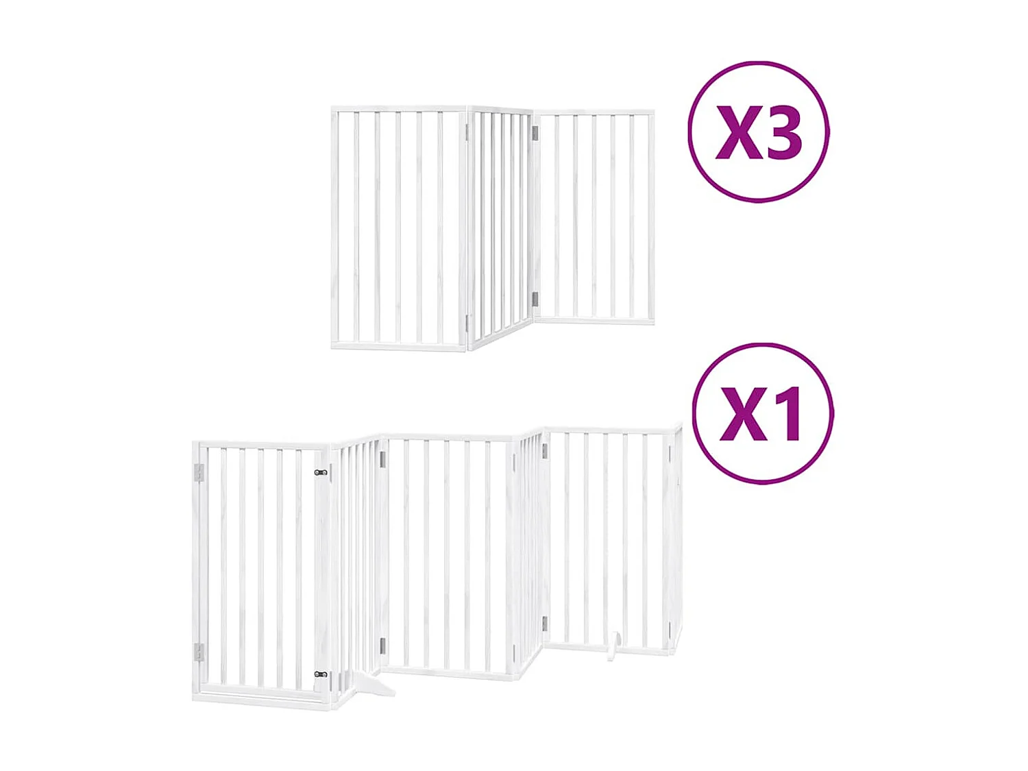 Barrière pour chien porte pliable 15 panneaux bois de peuplier