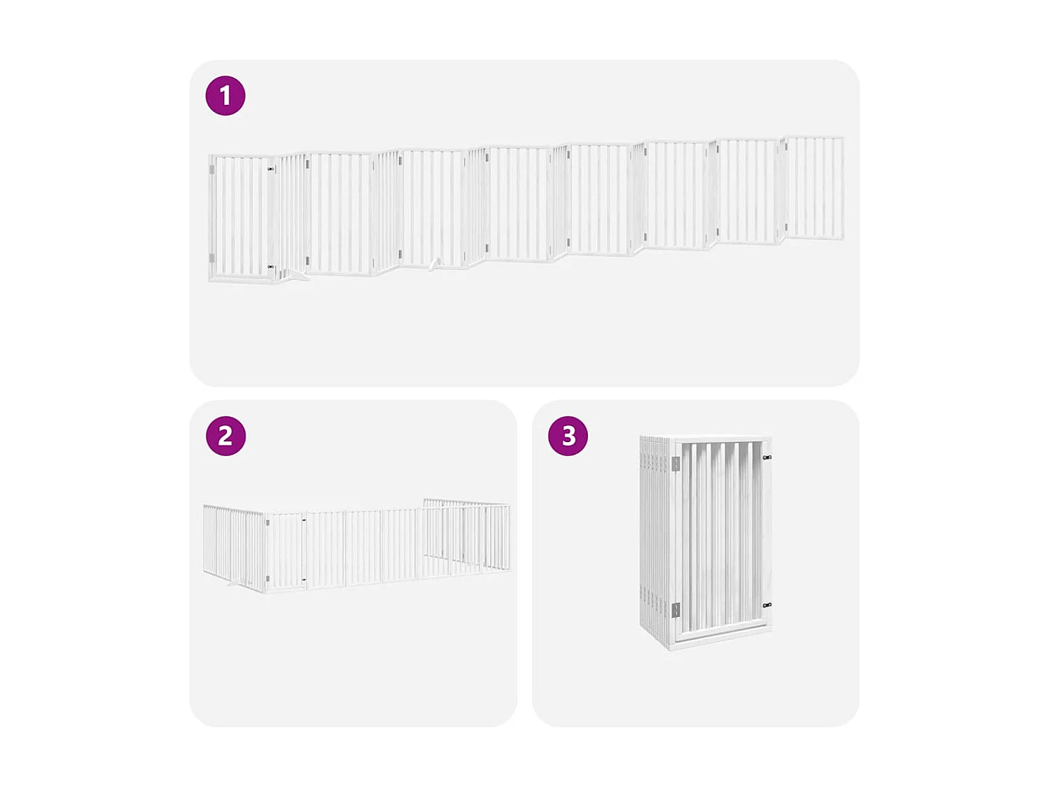 Barrière pour chien porte pliable 15 panneaux bois de peuplier