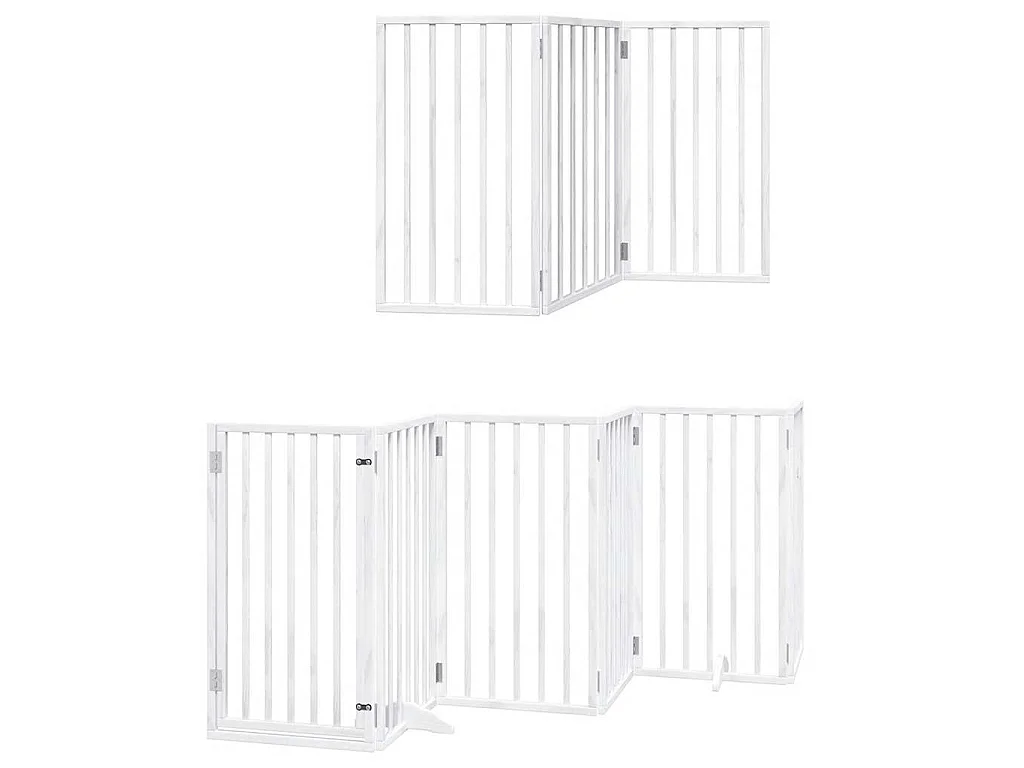 Barrière pour chien porte pliable 15 panneaux bois de peuplier
