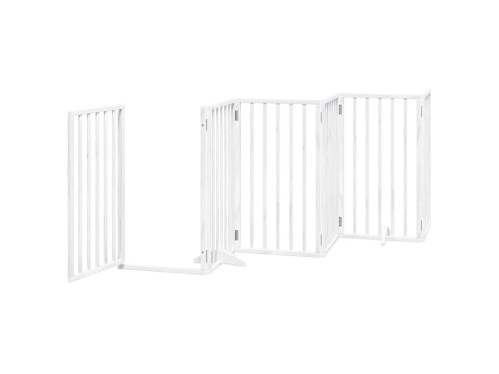 Barrière pour chien porte pliable 15 panneaux bois de peuplier
