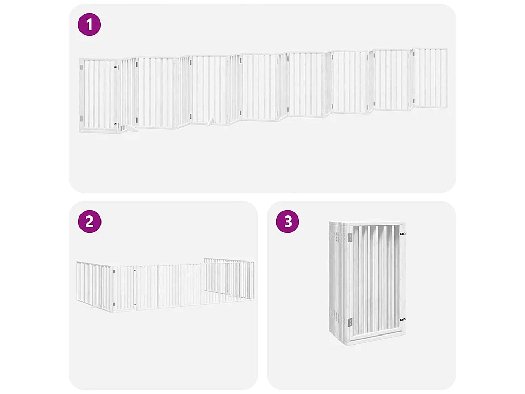 Barrière pour chien porte pliable 15 panneaux bois de peuplier