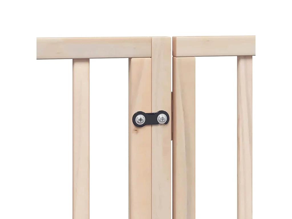 Barrière pour chien avec porte pliable 6 panneaux bois peuplier
