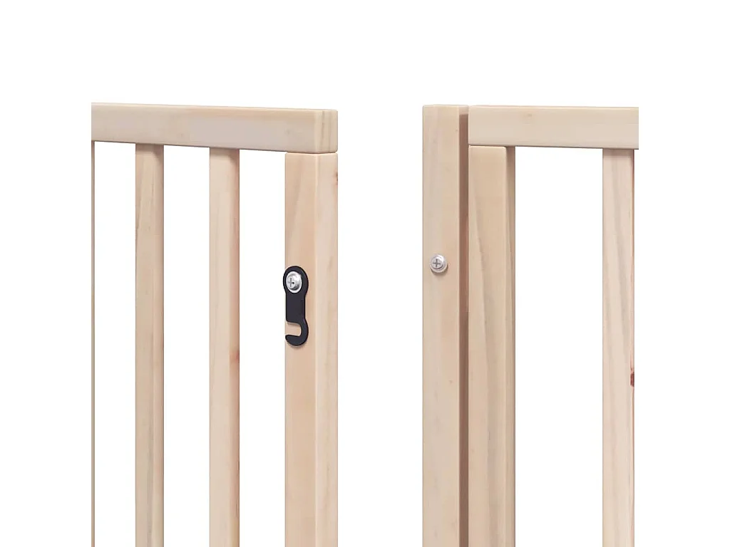 Barrière pour chien avec porte pliable 6 panneaux bois peuplier