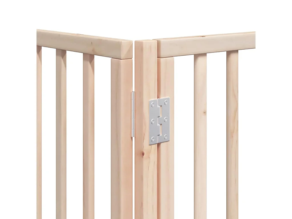 Barrière pour chien avec porte pliable 6 panneaux bois peuplier