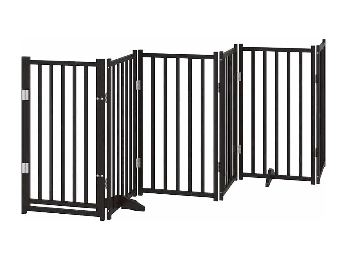 Portão para cães com porta dobrável 15 painéis 750 cm álamo preto