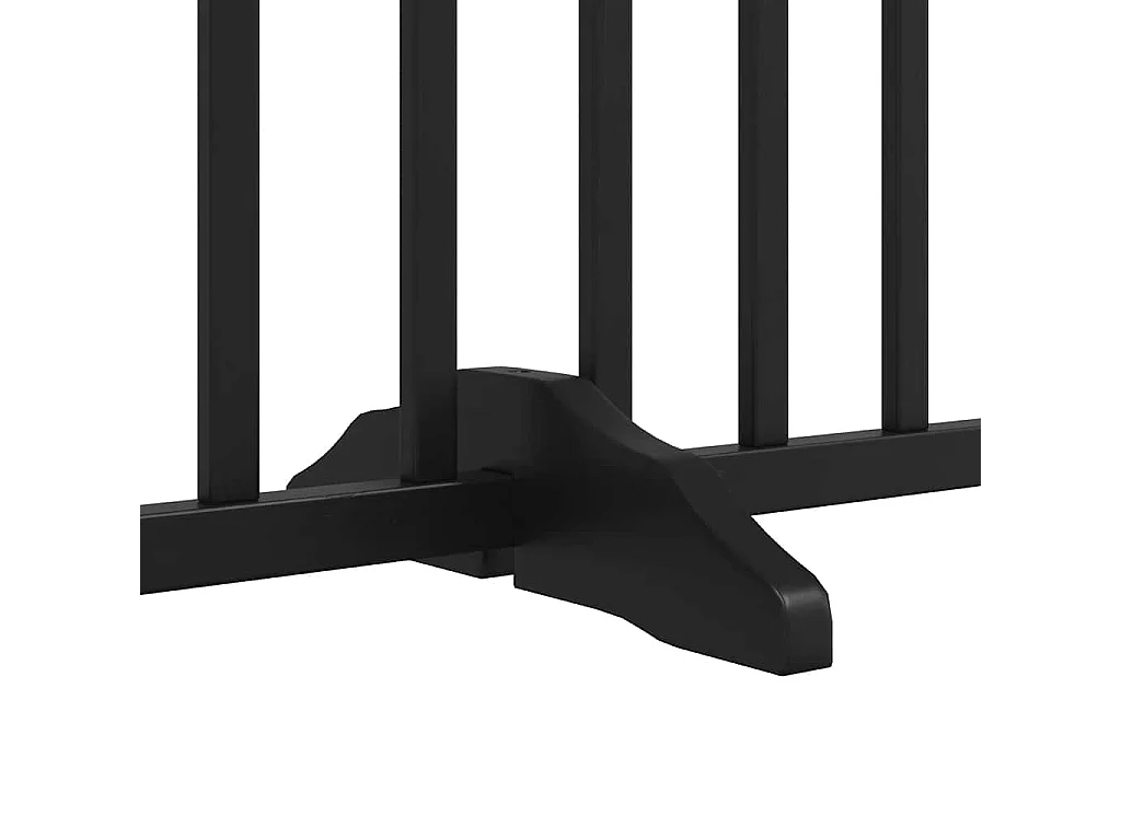 Barrière pour chien porte pliable 15 panneaux noir bois peuplier