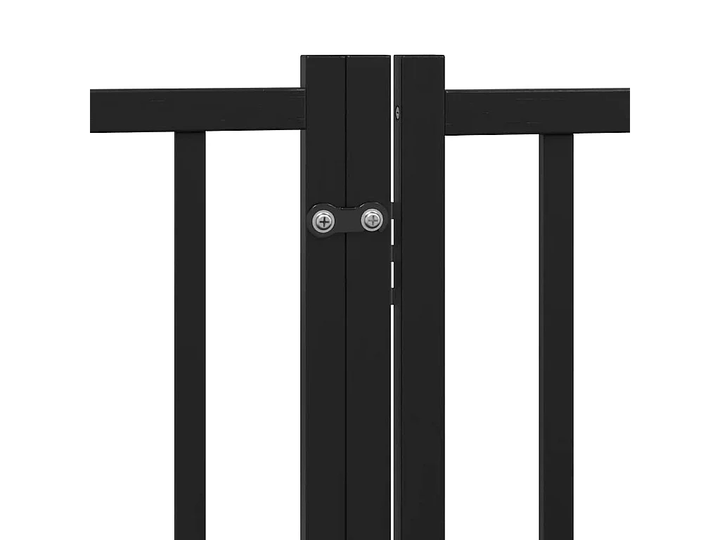 Barrière pour chien porte pliable 15 panneaux noir bois peuplier