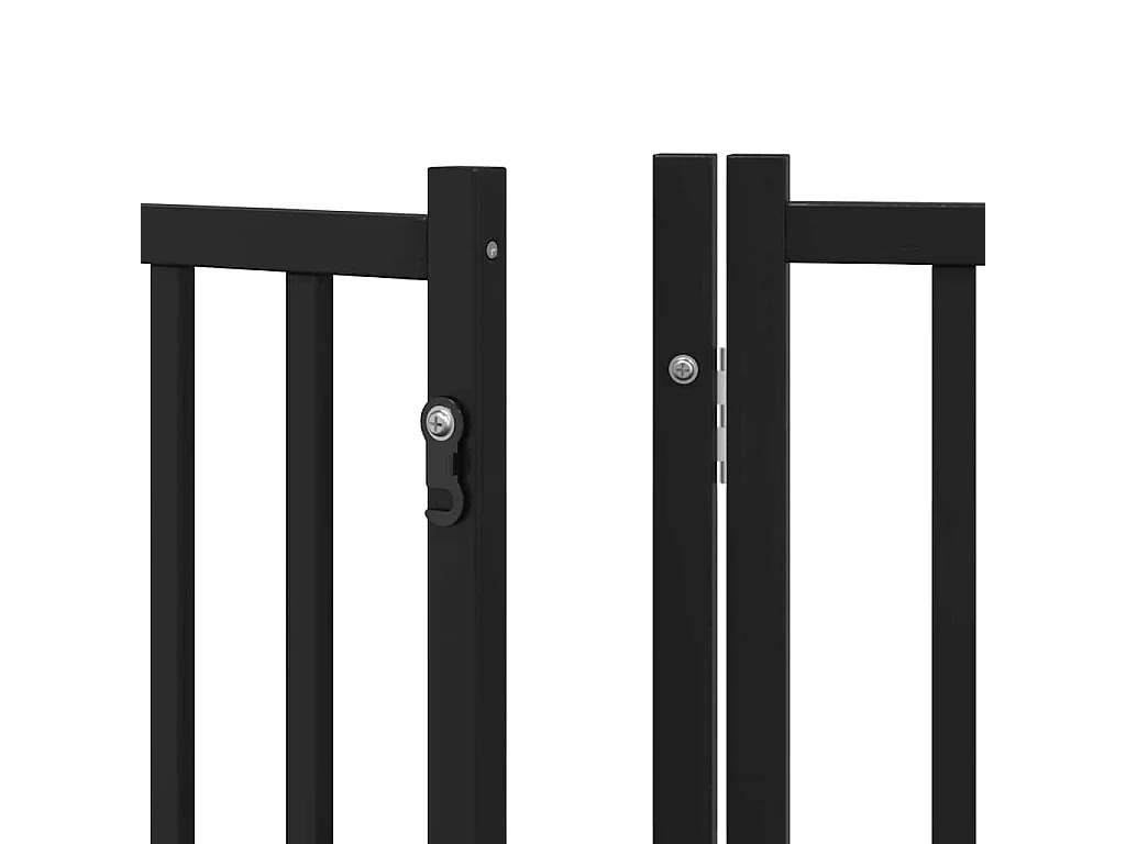 Barrière pour chien porte pliable 15 panneaux noir bois peuplier