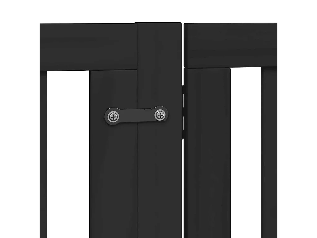 Portão para cães com porta dobrável 6 painéis 480 cm álamo preto