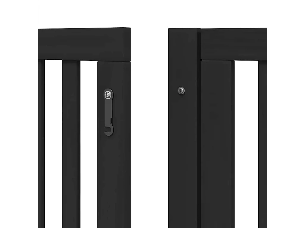 Portão para cães com porta dobrável 6 painéis 480 cm álamo preto