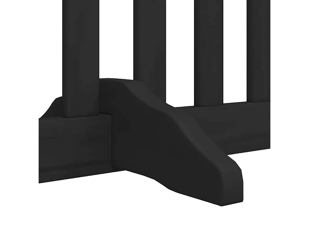 Barrière pour chien porte pliable 6 panneaux noir bois peuplier