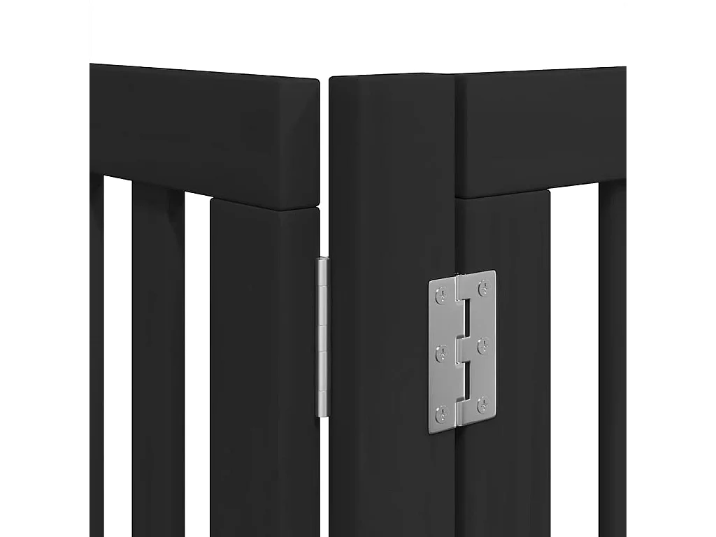 Barrière pour chien porte pliable 6 panneaux noir bois peuplier