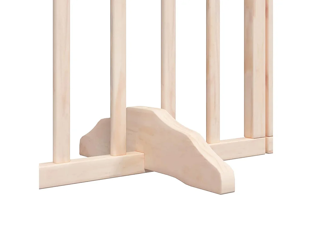 Barrière pour chiens avec porte pliable 9 panneaux bois peuplier