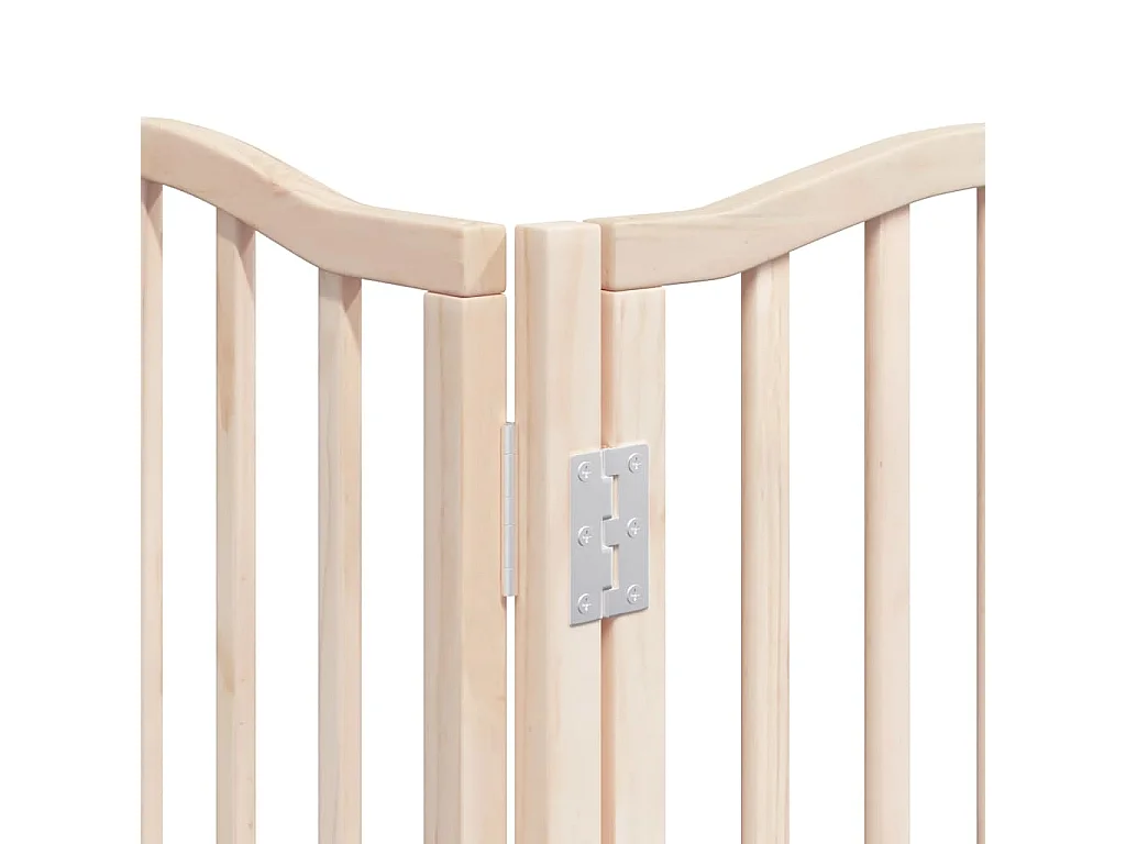 Barrière pour chiens avec porte pliable 9 panneaux bois peuplier