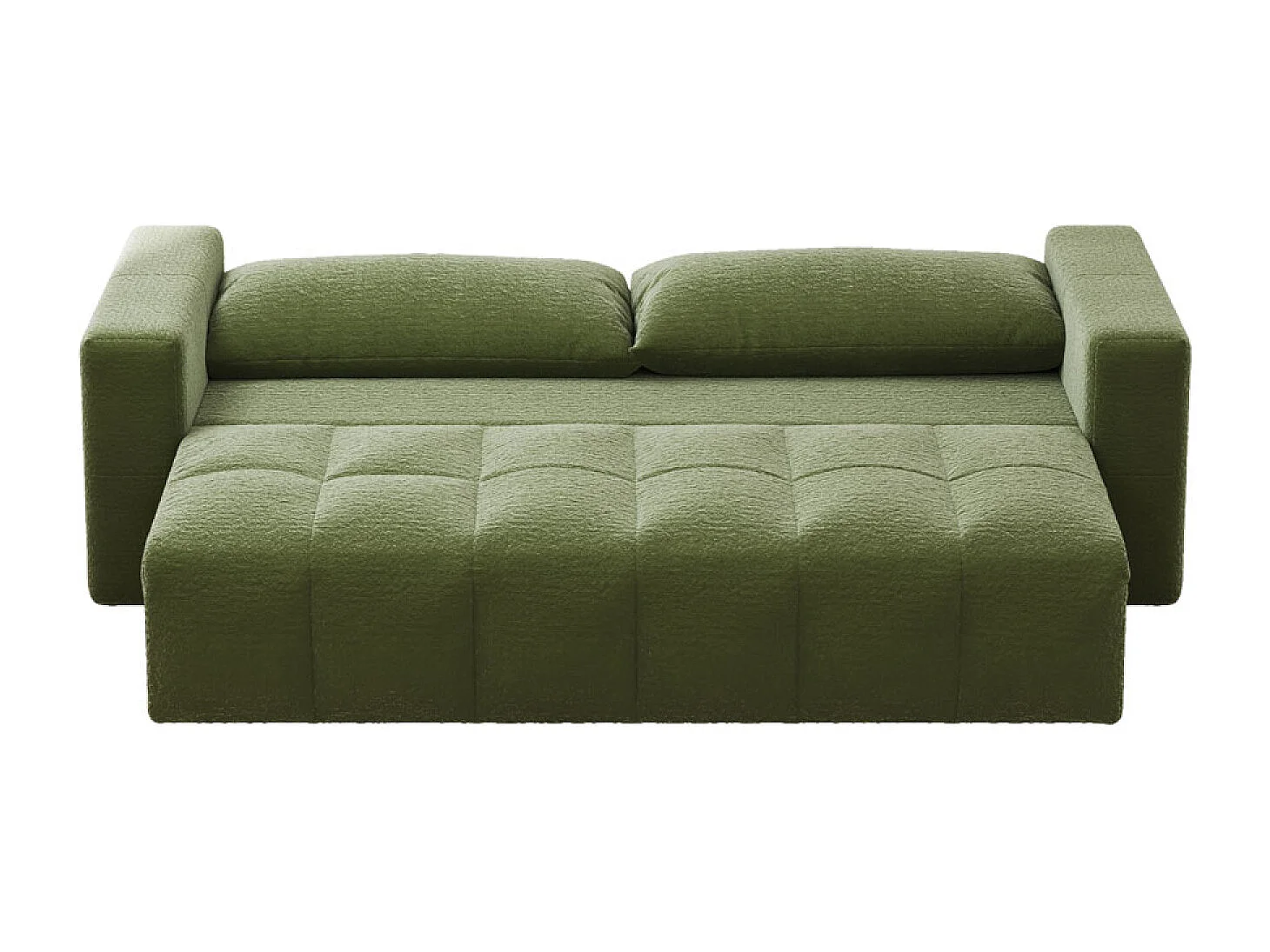 Canapé convertible 3 places avec coffre en bouclette vert CANTERBURY