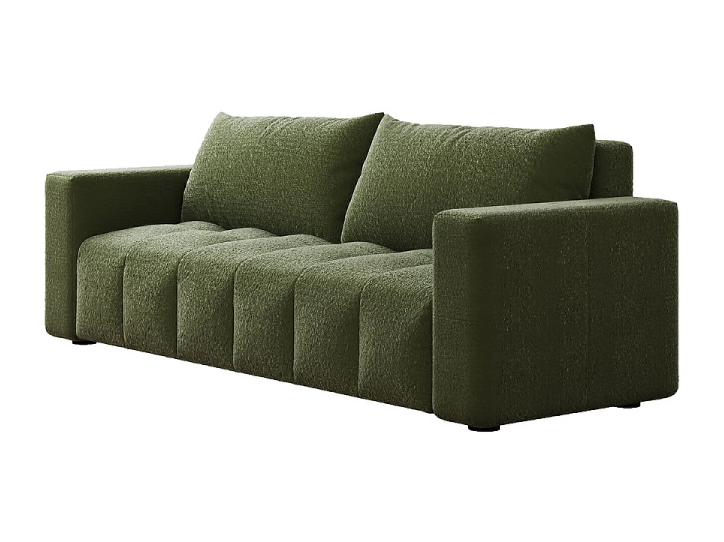 Canapé convertible 3 places avec coffre en bouclette vert CANTERBURY