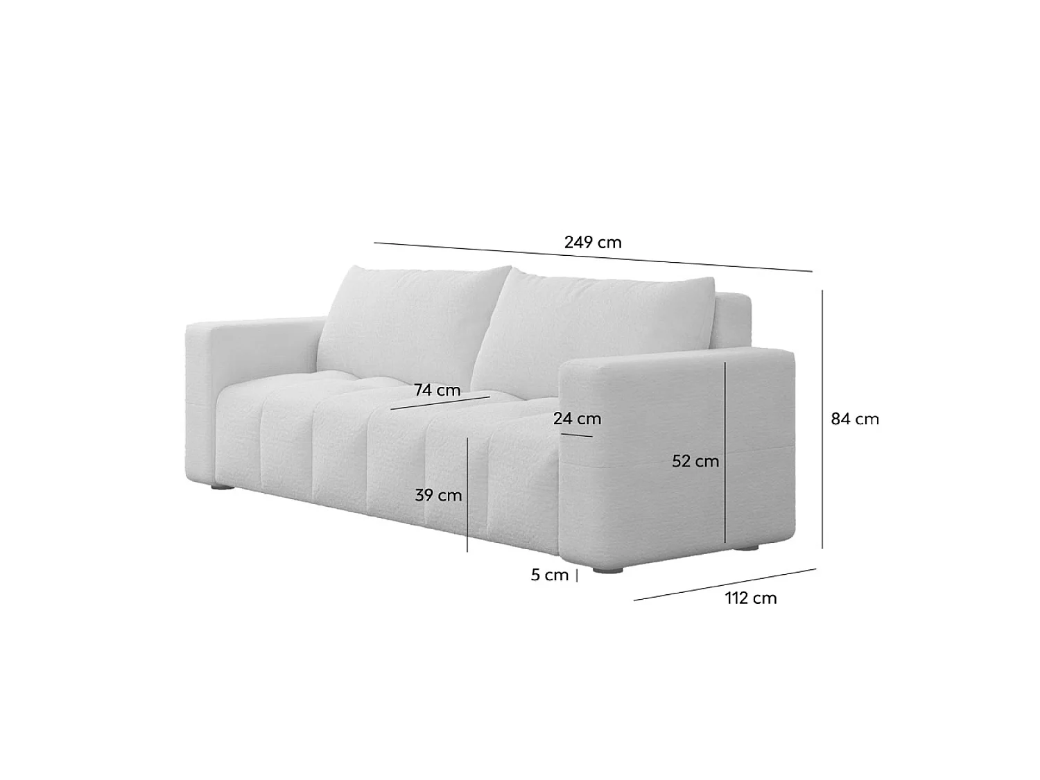 Canapé convertible 3 places avec coffre en bouclette beige CANTERBURY