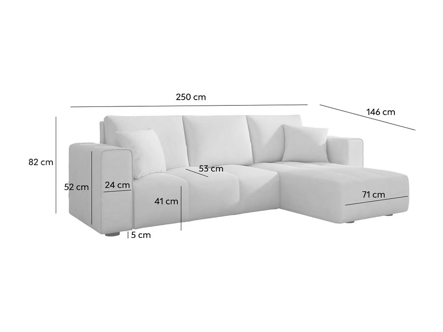 Canapé d'angle convertible 4 places avec coffre en velours gris anthracite BRIGHTON