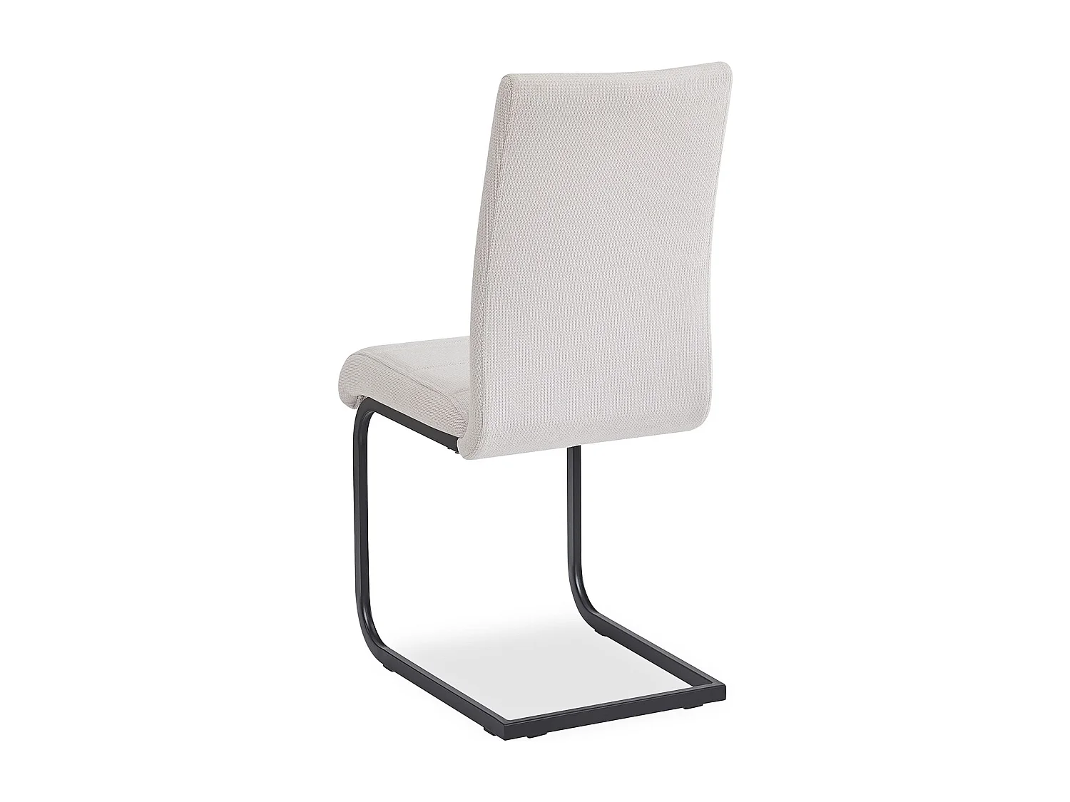 Lot de 4 chaises de salle à manger LETICIA piètement en métal noir et revêtement en tissu blanc