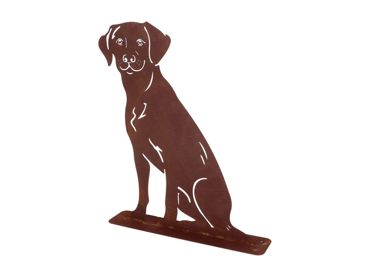 Animal de compagnie décoratif en métal rouillé Chien assis