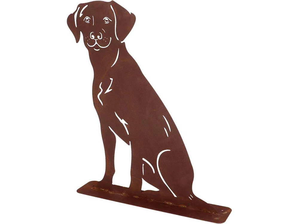 Animal de compagnie décoratif en métal rouillé Chien assis