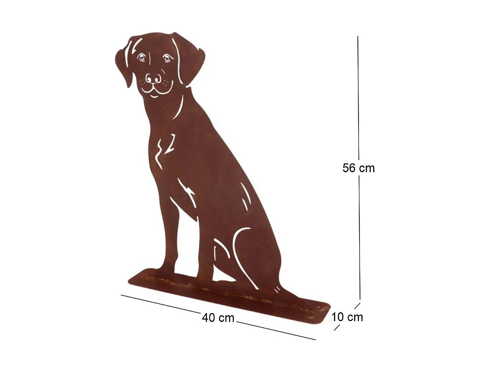 Animal de compagnie décoratif en métal rouillé Chien assis