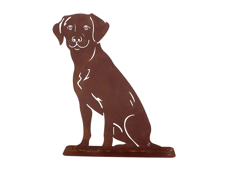 Animal de compagnie décoratif en métal rouillé Chien assis