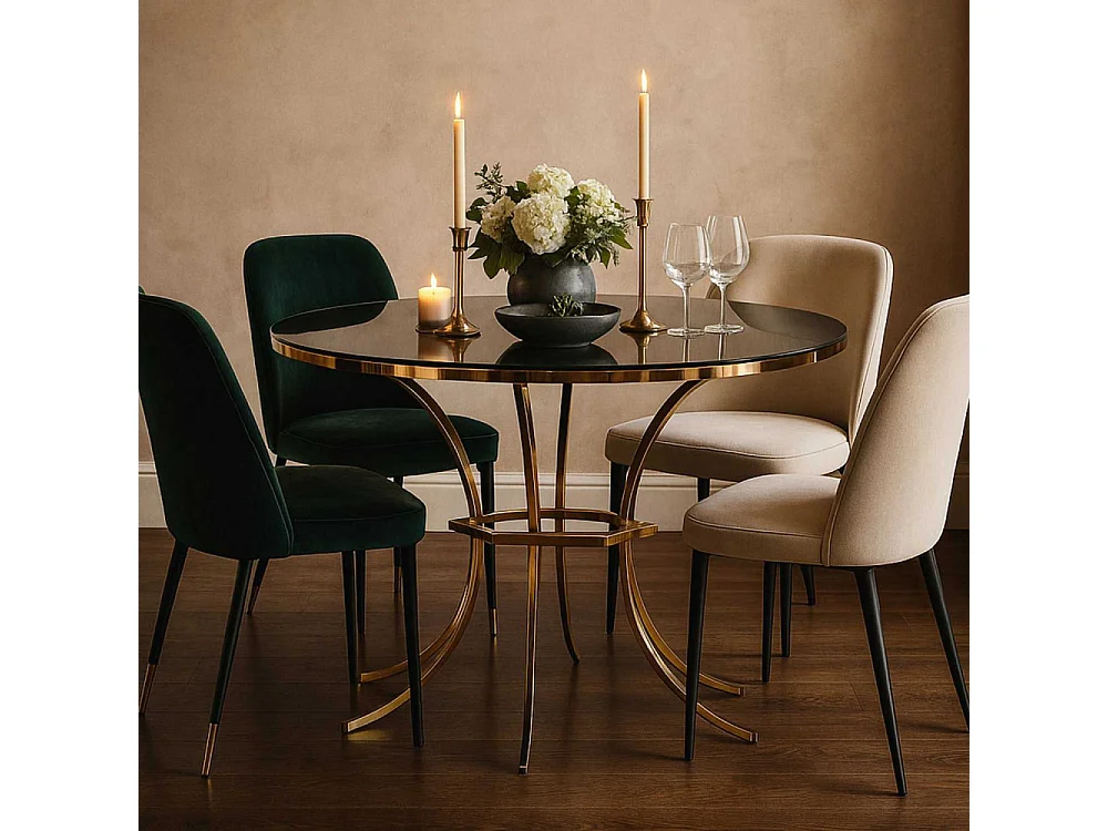 Table de repas en métal et verre Shanty 100 x 80 cm