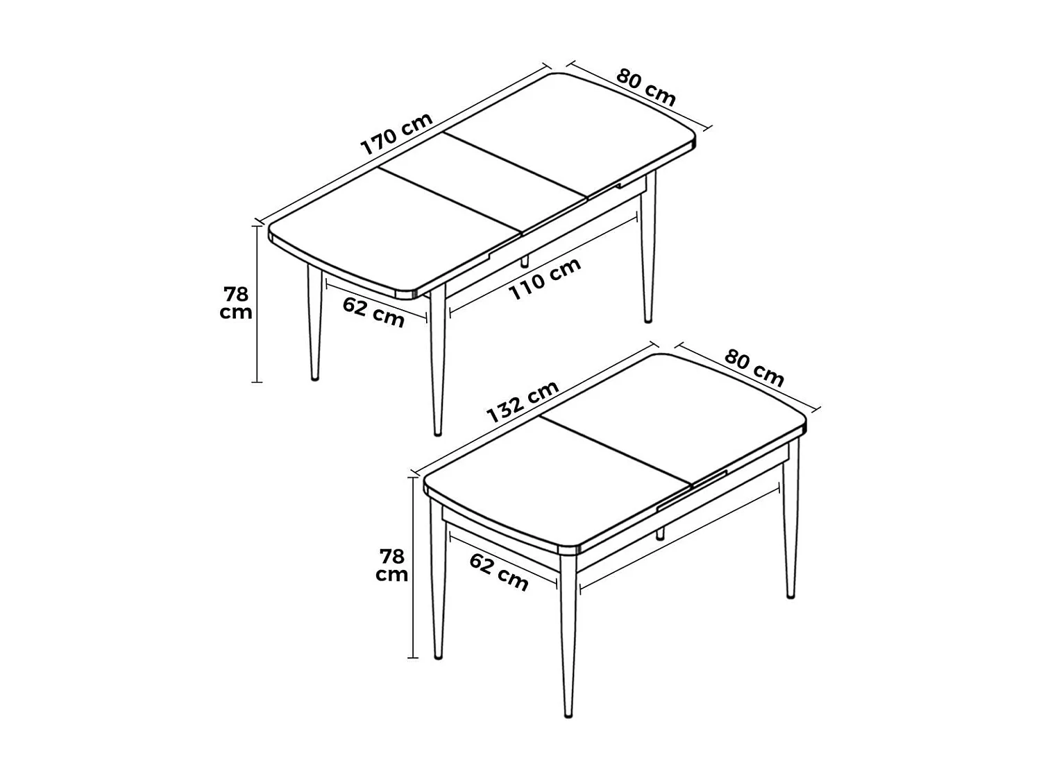 Table de repas en aggloméré avec rallonge Zen