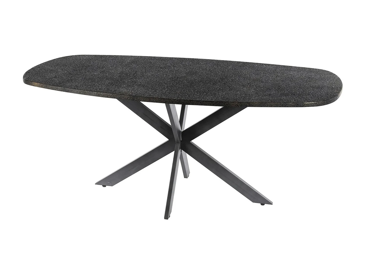 Table à manger industrielle gris foncé texturée 215 cm RALF