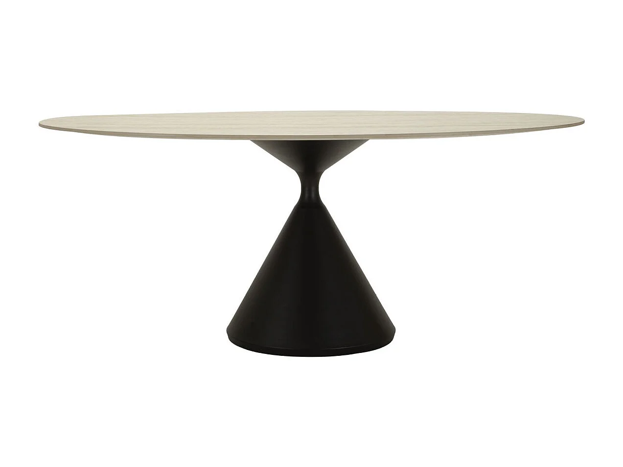 Crème en zwart houten en metalen eettafel