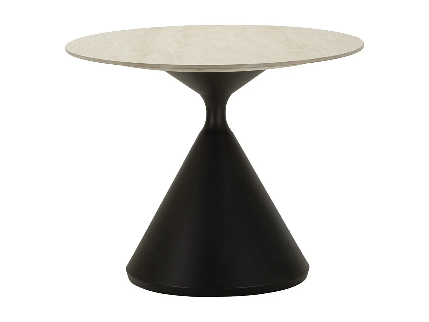 Crème en zwart houten en metalen eettafel