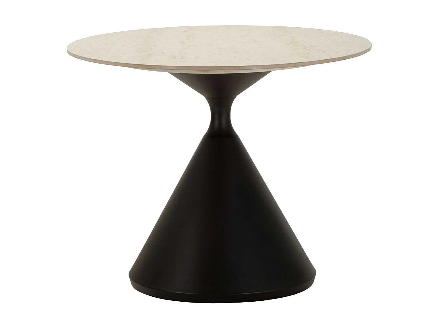Crème en zwart houten en metalen eettafel