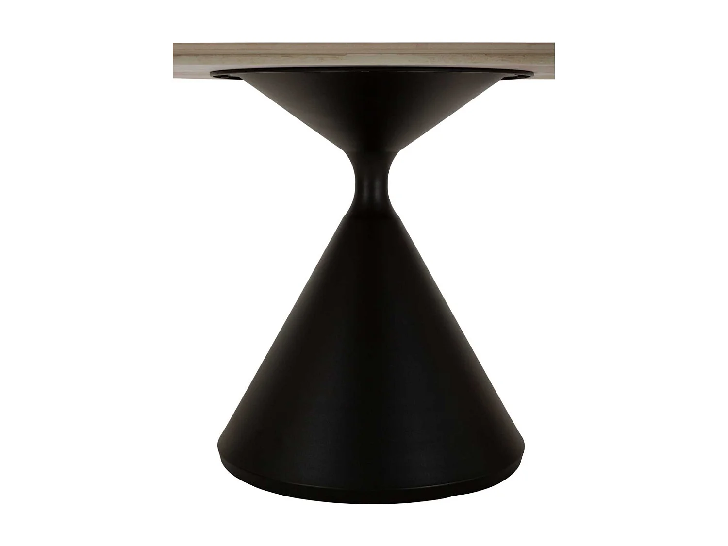 Crème en zwart houten en metalen eettafel