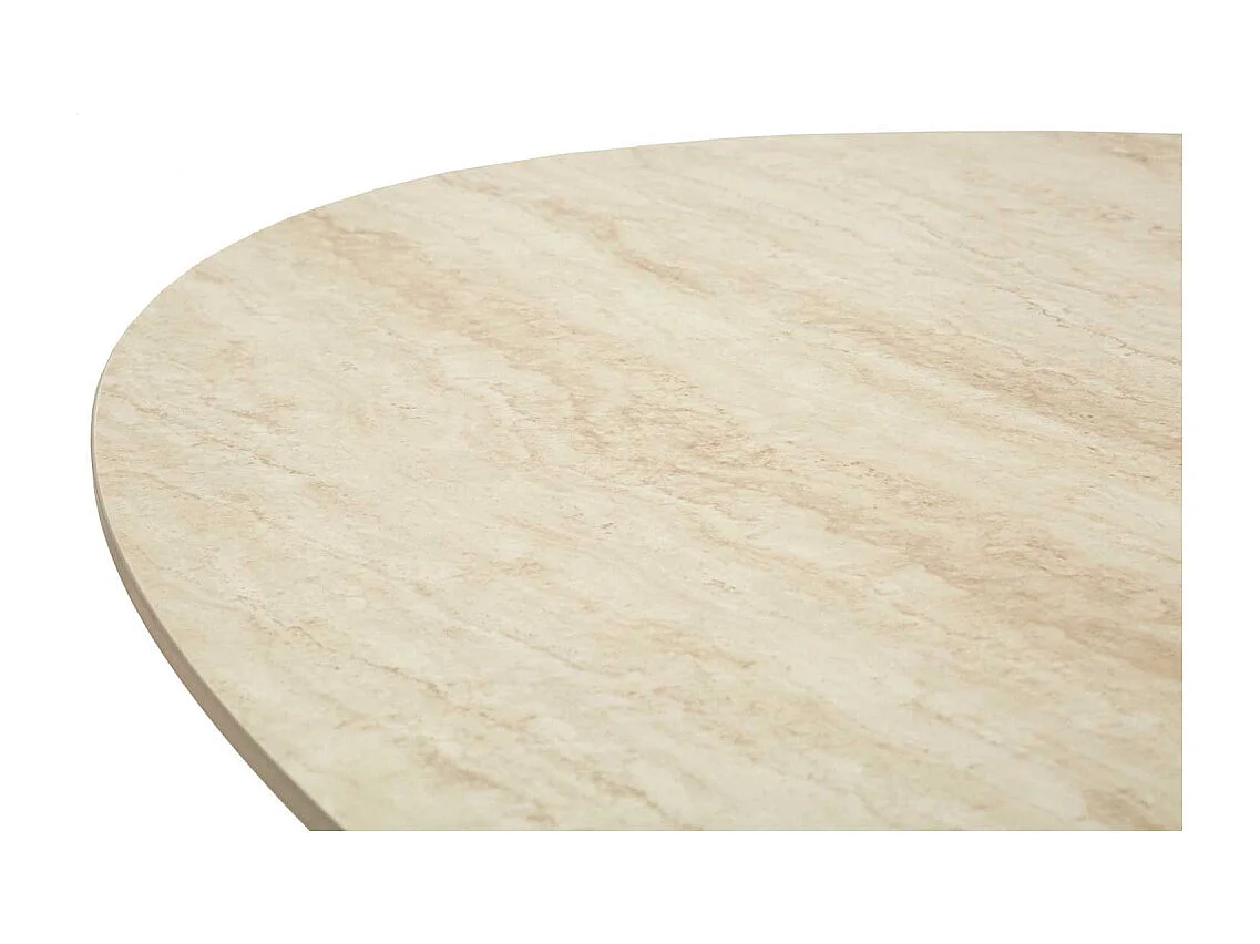 Crème en zwart houten en metalen eettafel