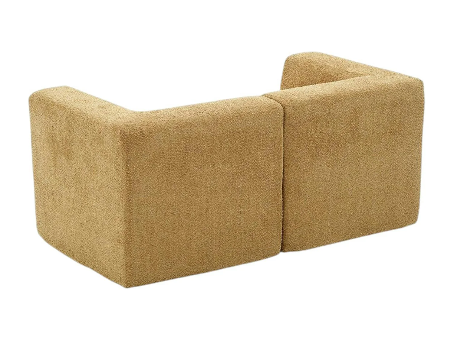 Canapé 2 places compact marron tissu chenille PLOVIA