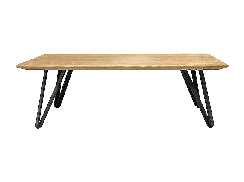 Table basse 120 cm placage bois naturel pieds métal noir – ONYX 2