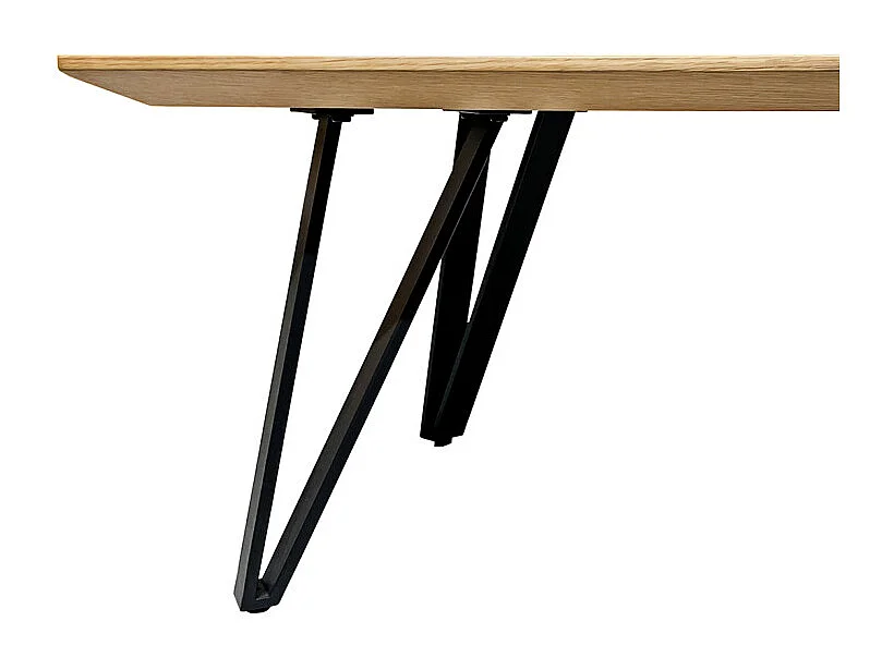 Table basse 120 cm placage bois naturel pieds métal noir – ONYX 2