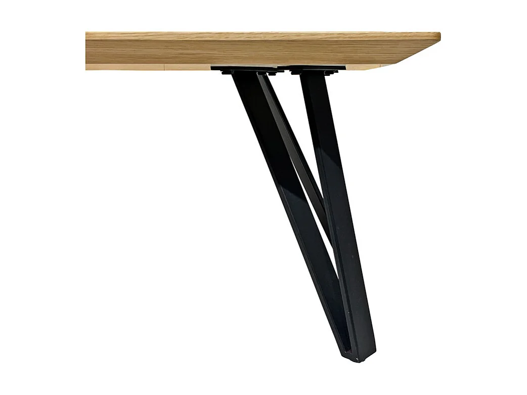 Table basse 120 cm placage bois naturel pieds métal noir – ONYX 2