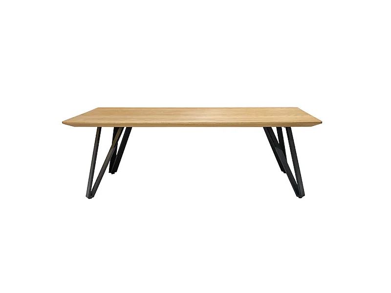 Table basse 120 cm placage bois naturel pieds métal noir – ONYX 2