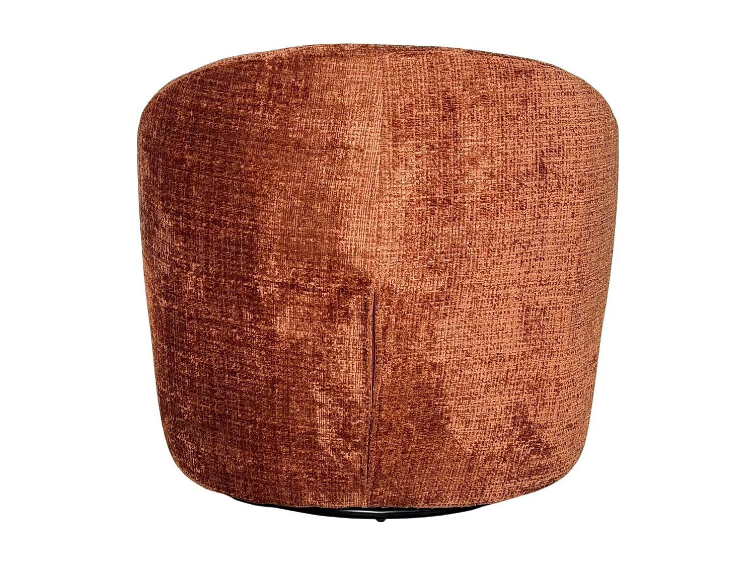 Fauteuil pivotant terracotta dossier rond tissu texturé IENA