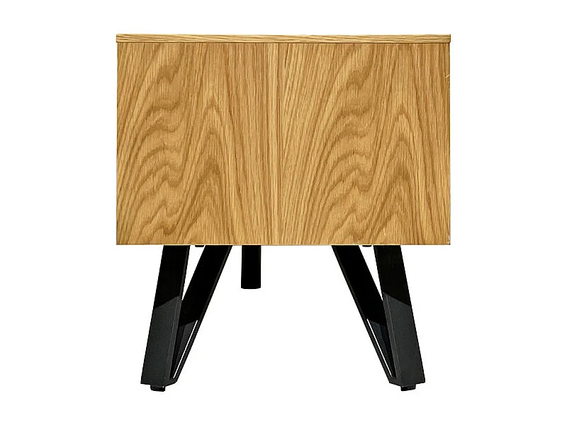 Meuble TV 160 cm 3 tiroirs placage bois et pieds métal – ONYX 2