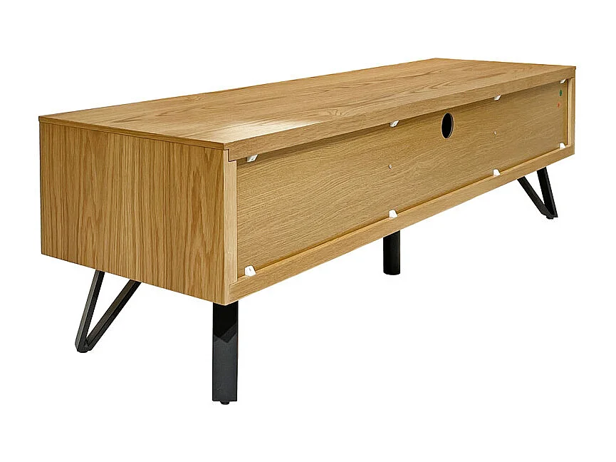 Meuble TV 160 cm 3 tiroirs placage bois et pieds métal – ONYX 2